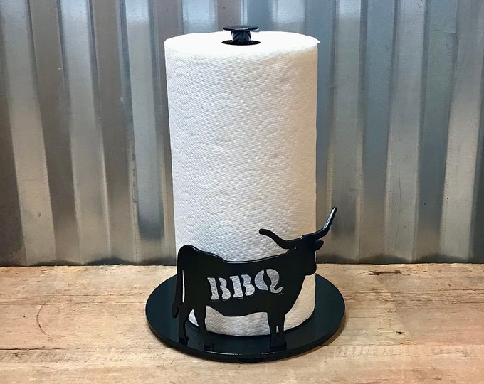 Longhorn Paper Towel Holder With BBQ Cut Out