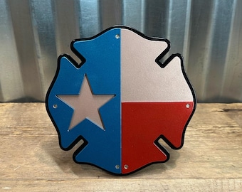 Texas Flag Fire Fighter Hitch Cover
