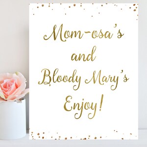 Mom-osa Bar Sign, Printable Mom Card, Baby Shower Sign, Momosa Bar ...