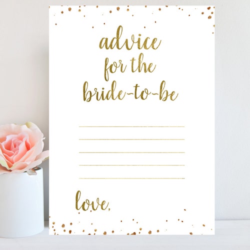 Advice for the Bride Bridal Shower Sign Bridal Party - Etsy