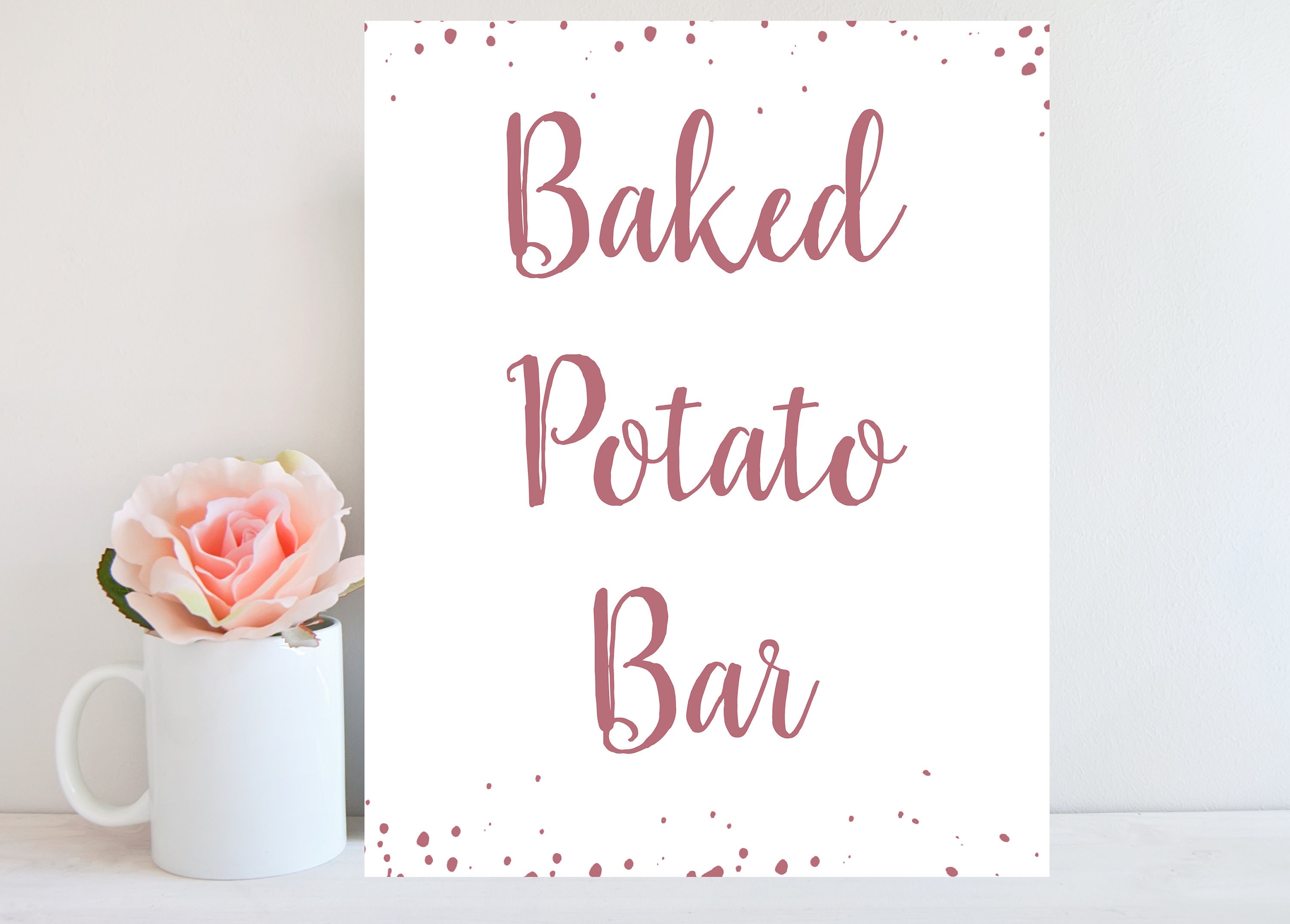 Baked Potato Bar Sign Gold Confetti Instant Download 8x10 | Etsy