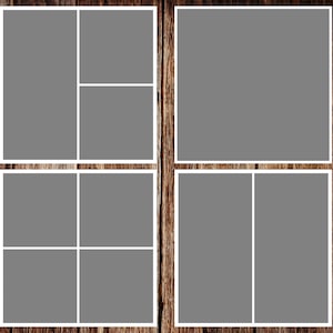 Photo Collage Template - 12 x 12 - Template Pack No.3 - INSTANT DOWNLOAD - Storyboard Template