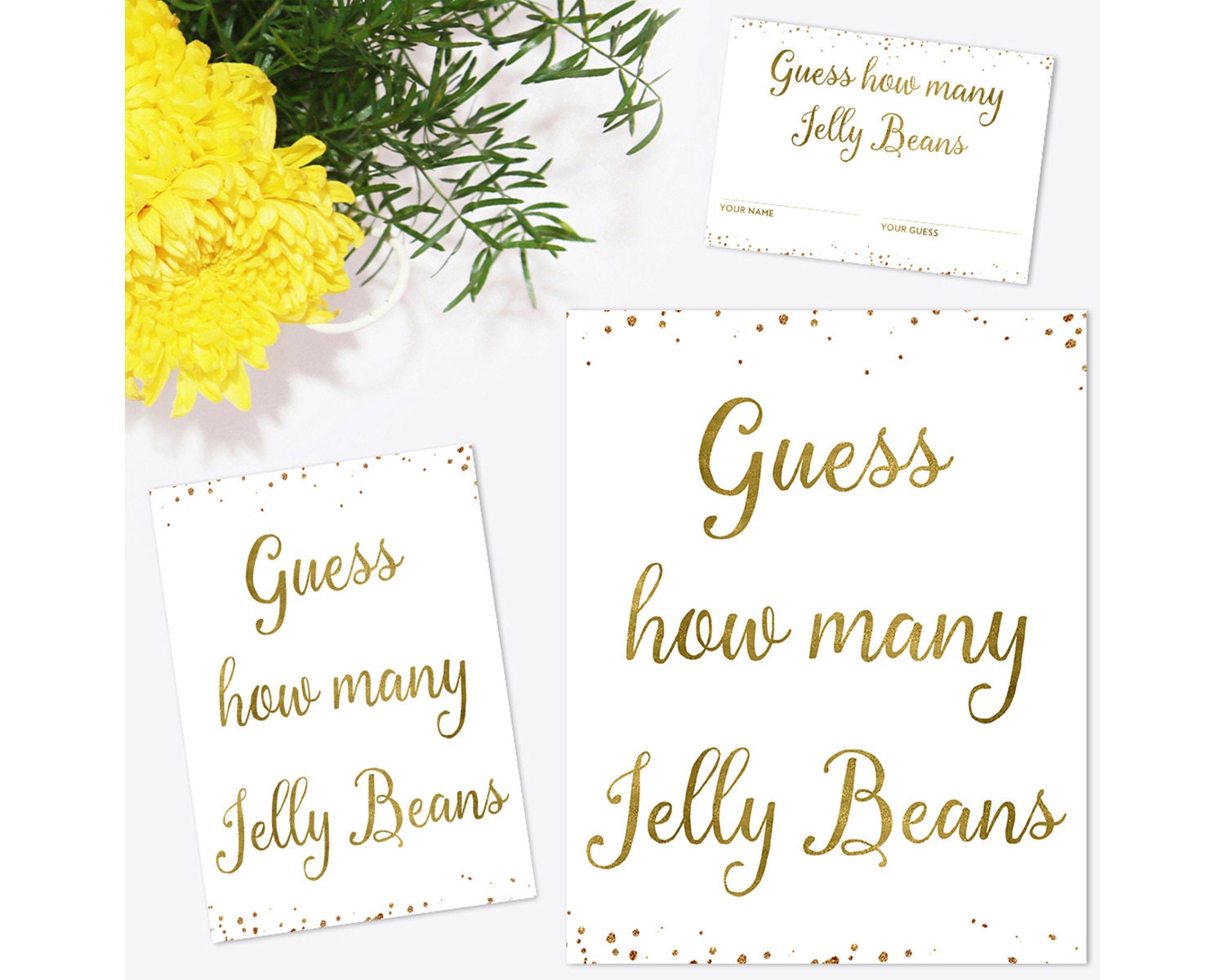Guess How Many Jelly Beans, Baby Shower Game, Candy Guessing Game