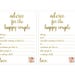 Advice for the Happy Couple, Bridal Shower Advice Cards, Gold Printable ...