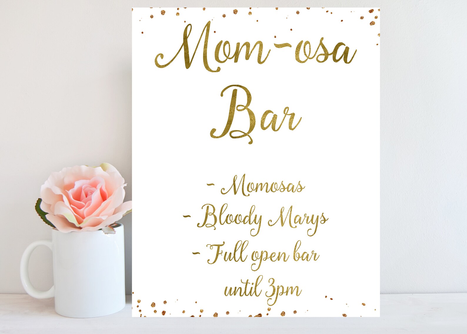Mom-osa Bar Sign, Printable Mom Card, Baby Shower Sign, Momosa Bar ...