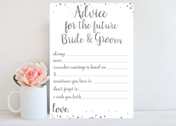 Advice For Bride And Groom Bridal Shower Game Advice For The Etsy