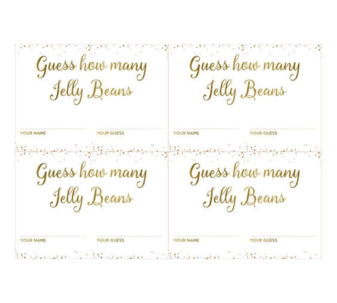 Guess How Many Jelly Beans, Baby Shower Game, Candy Guessing Game