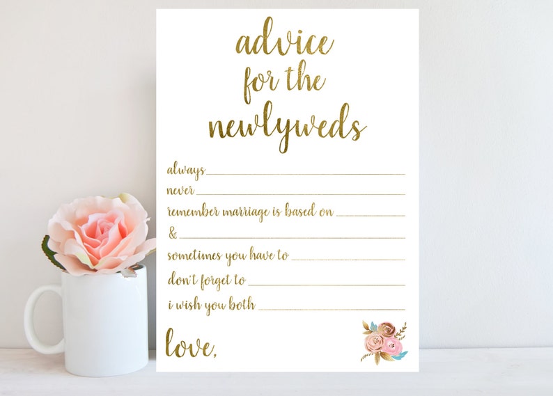 Advice for the Newlyweds Bridal Shower Advice Cards Etsy