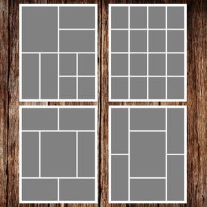 Photo Collage Template - 8 x 10 - Template Pack - No.3 - INSTANT DOWNLOAD Storyboard Template