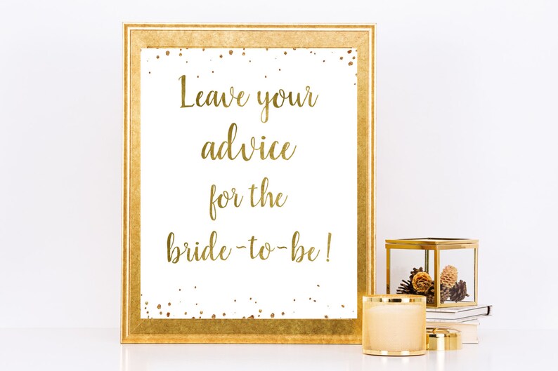 Printable Advice Sign Bridal Shower Advice Card Leave Advice - Etsy