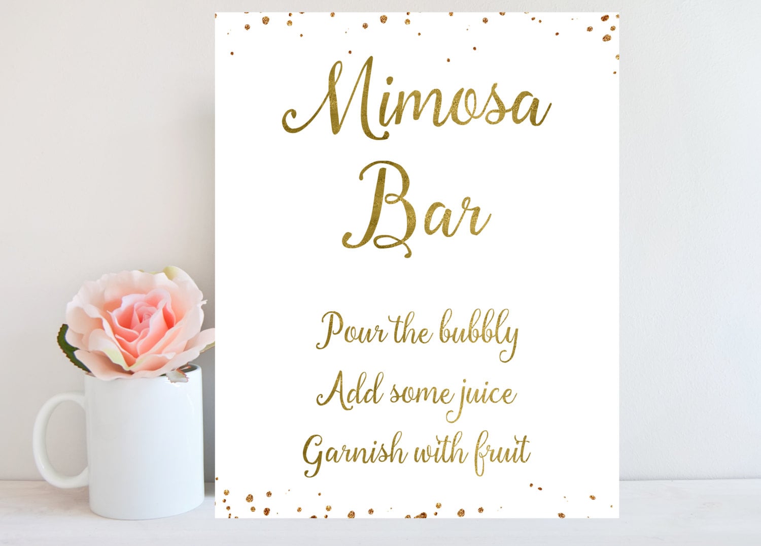 Bridal Shower Sign Mimosa Sign Sweet Blooms 8x10 Printable File Mimosa Bar...