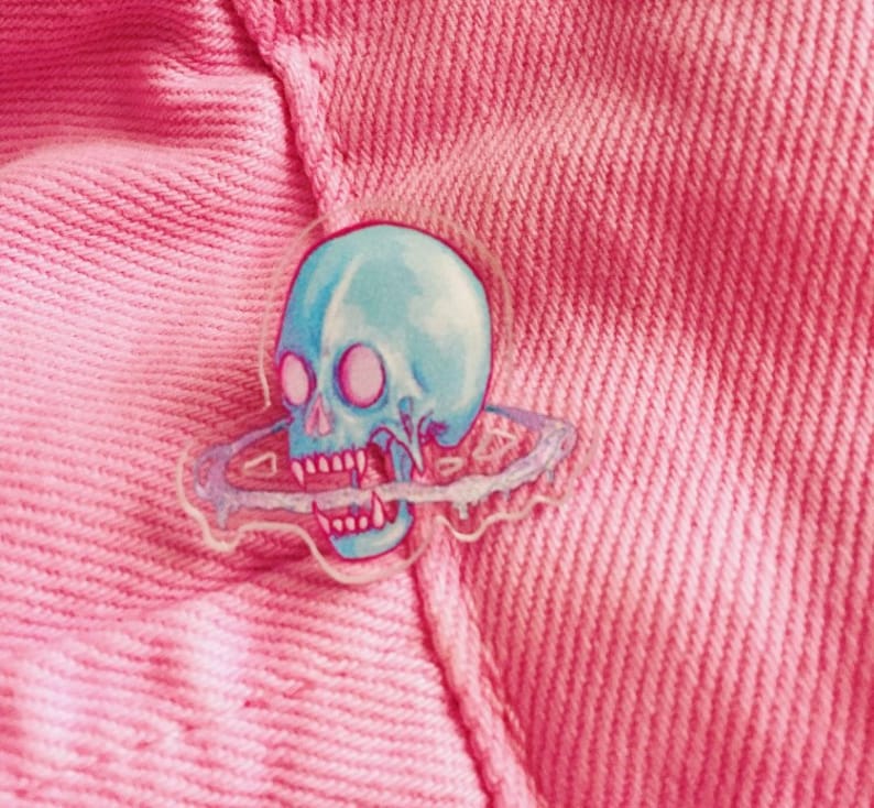 Cosmic skull Acrylic pin