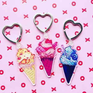 Summer Ice Creams - Acrylic Keyrings