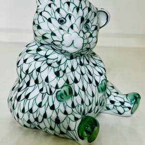 Andrea Sadek Fishnet Figurines - Etsy Vintage Andrea By Sadek Green Fishnet Porcelain Cat Statue Handpainted main image 0