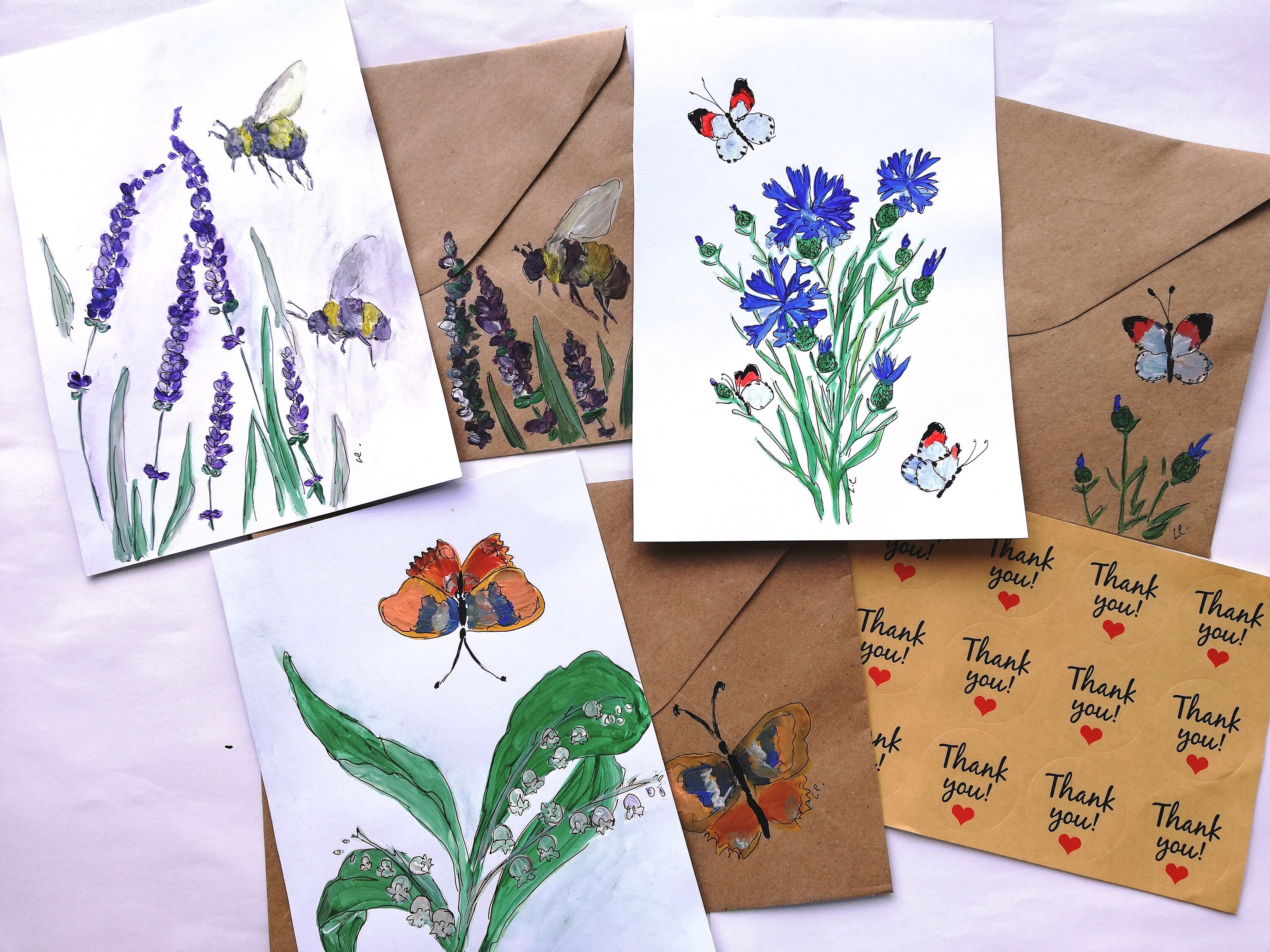 Sommer im Garten Maßgeschneiderte Packung mit 3 Notizkarten | Etsy