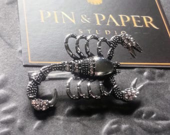 Scorpion Enamel Pin – The Obsidian Sigil – Dark Symbolic Brooch, Gothic Minimalist Accessory, Collector Statement Pin Brooch