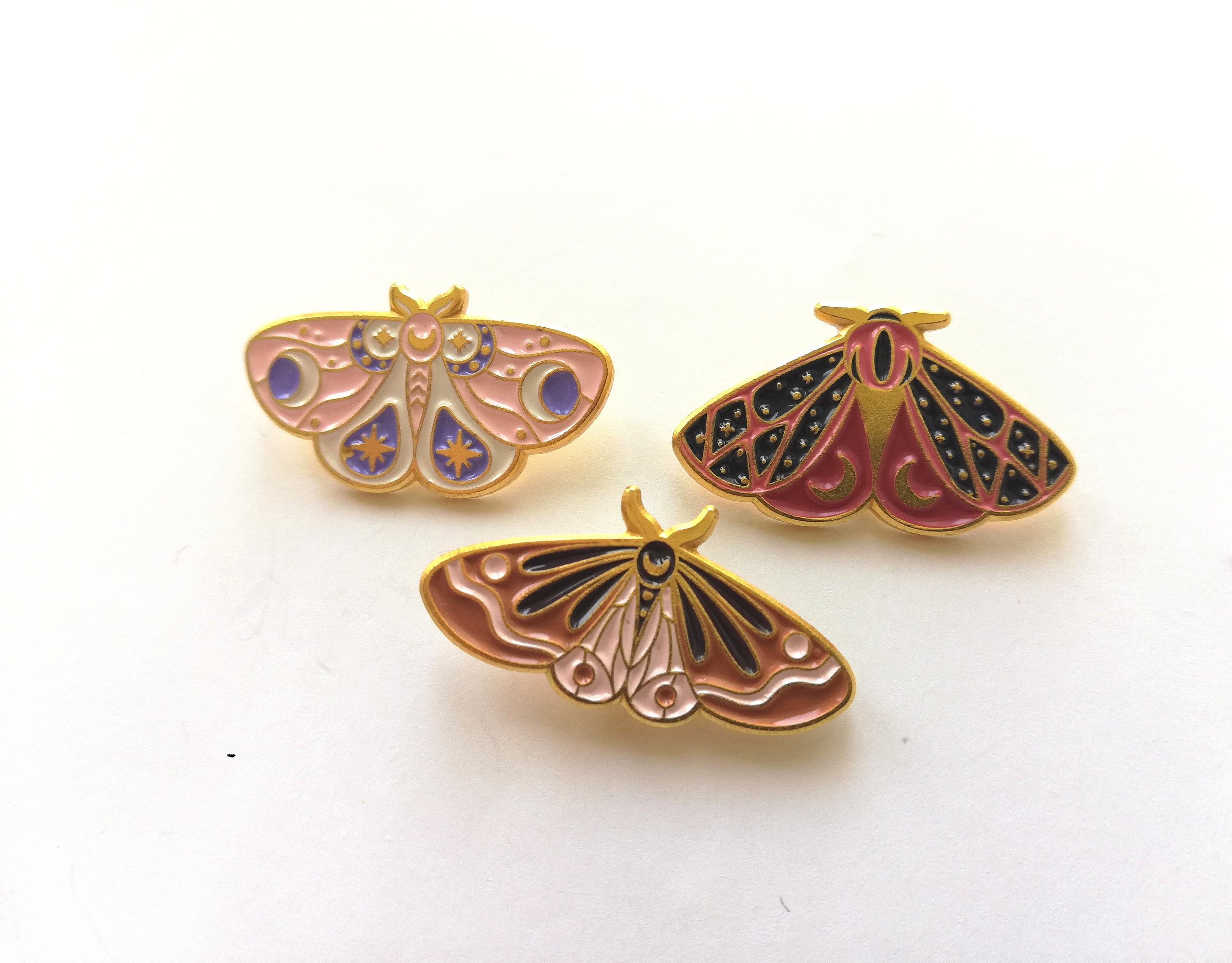 Mysterious Moth Moon Lunar Eclipse Butterfly Feministic Symbol Enamel Pin Badge