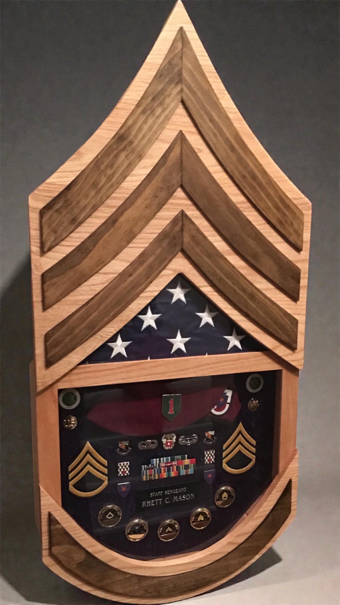 Shadow Box Colonel Army Chevron Retirement Shadow Box, Custom Military Wall Display ...