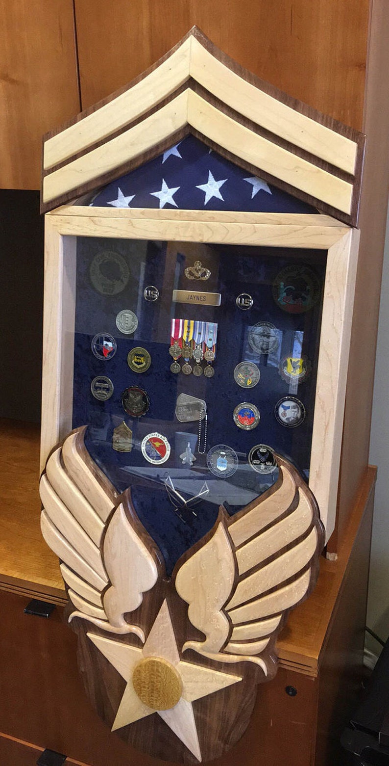 Heritage Air Force Retirement Shadow Box Wall Hanging Wood Etsy