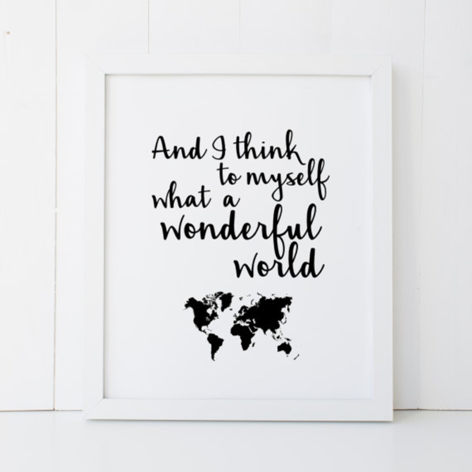 What a Wonderful World Louis Armstrong Quote Home Decor Printable Wall Art INSTANT DOWNLOAD DIY