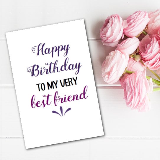 Greeting Card Happy Birthday Best Friend BFF Printable Last - Etsy
