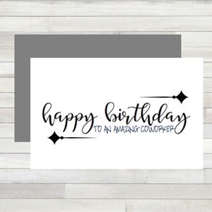 Greeting Card Happy Birthday Coworker Printable Instant Download Last Minute DIY