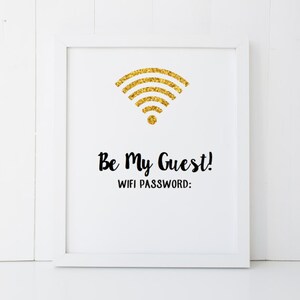 Customizable Guest Internet Be My Guest WiFi Password Sign Use Dry Erase Marker - Disney AirBNB Home Decor Printable Wall Art