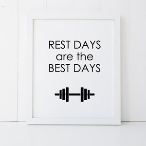 Rest Days are The Best Days Workout Crossfit Home Decor Printable Wall Art INSTANT DOWNLOAD DIY - Great Gift
