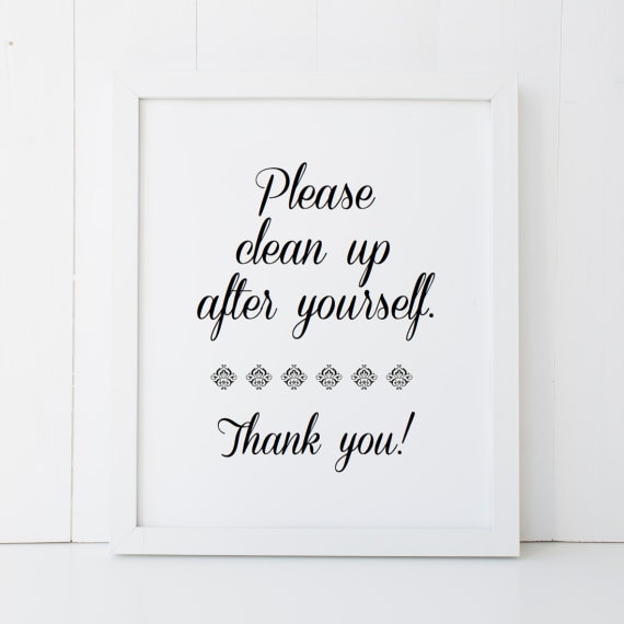 Please Clean up After Yourself Printable Poster Kitchen Family Etsy