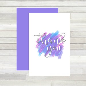 Greeting Card Thank You Printable Instant Download Last Minute DIY