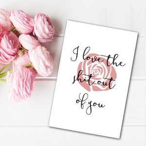 Greeting Card I Love The Sh!t Out of You Printable Last Minute Instant Download DIY