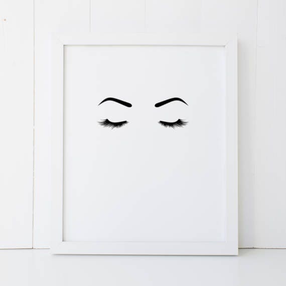 Eyelashes and Eyebrows Lashes Beauty Home Decor Printable Wall Art ...