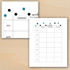 Weekly Log Dots Tracking Sheet Bullet Journal Planner Agenda Scrapbooking Printable Instant Download DIY