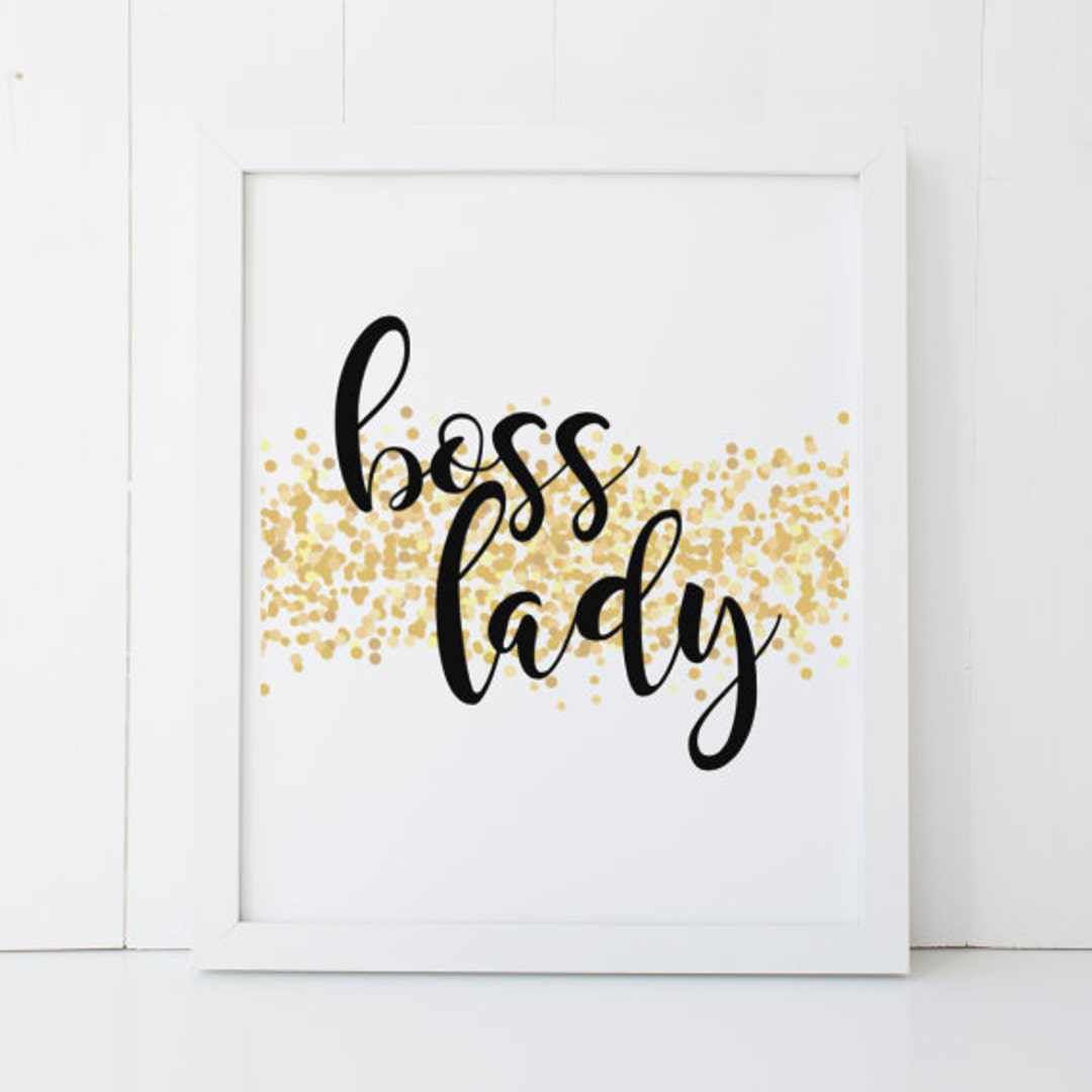 Boss Lady Shine Gold Glitter Sparkles Lyrics Printable Wall Etsy