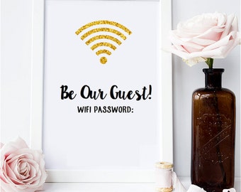 Personalizable Sea nuestro invitado Internet WiFi Contraseña Signo Utilice marcador de borrado seco - Disney AirBNB Home Decor Imprimible Arte de pared