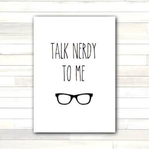 Greeting Card Talk Nerdy to Me Valentine Love Romantic Printable Instant Download Last Minute DIY