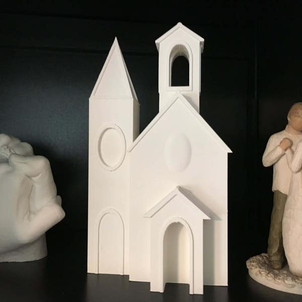 Modèle d’église - Cake Topper - Village de Noël (Fabriqué sur commande)