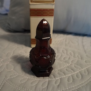 Vintage Avon Ruby Red 1897 Cape Cod Topaz Cologne Salt Shaker