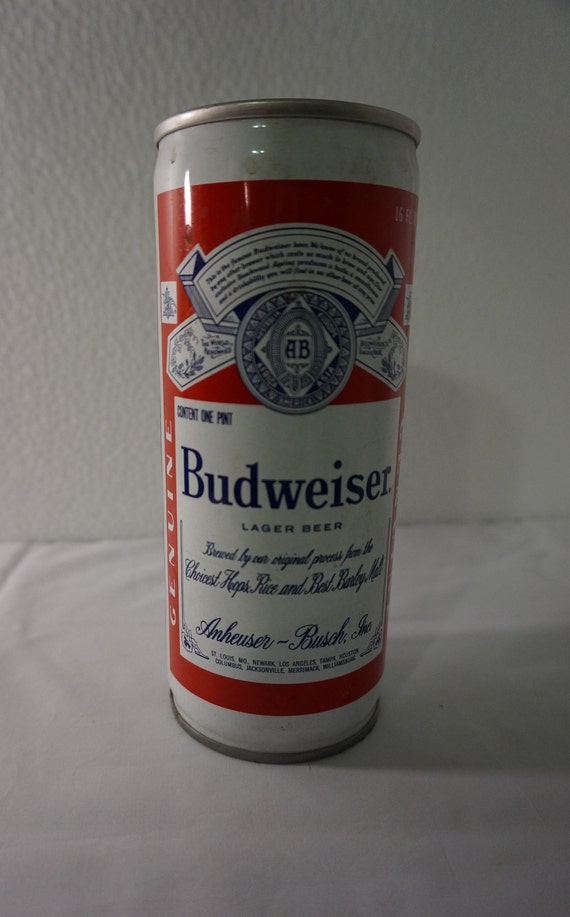 Vintage Budweiser Beer 16oz Can Anheuser Busch Tall Steel Pull Etsy