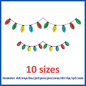 Christmas garland Machine Embroidery Design New Year  Small Stitch 10 sizes 11 formats Instant Download