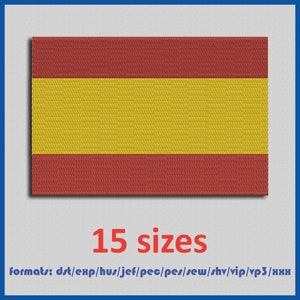 Spain flag Embroidery Machines Design Instant Download Digital Files 15 sizes 11 formats