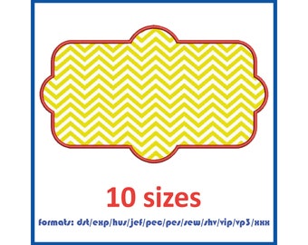 Machine embroidery design applique frames. 2 variant, 10 sizes, 11 formats.