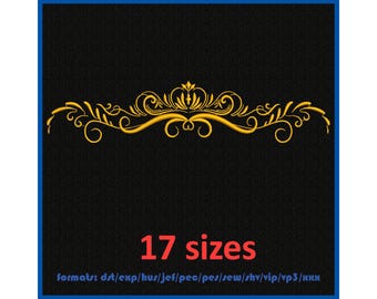 Machine embroidery design. Floral frame. Herbal ornament. Embroidery swirl vintage pattern. 17 sizes and 11 formats