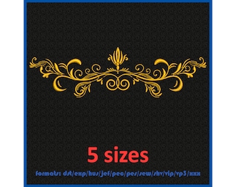 Machine embroidery design. Floral frame. Herbal ornament. Embroidery swirl vintage pattern. 5 sizes and 11 formats