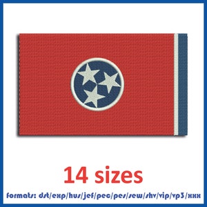Tennessee Flag Embroidery Machines Design Instant Download Digital ...
