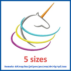 Unicorn machine embroidery desin mini fill stitch simple pattern