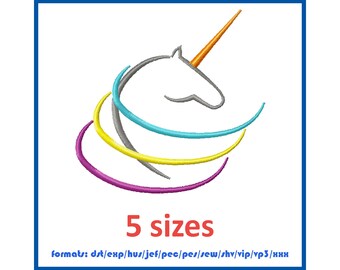 Unicorn machine embroidery desin mini fill stitch simple pattern