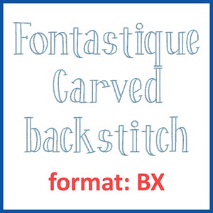 Fontastique Carved Backstitch embroidery font format BX