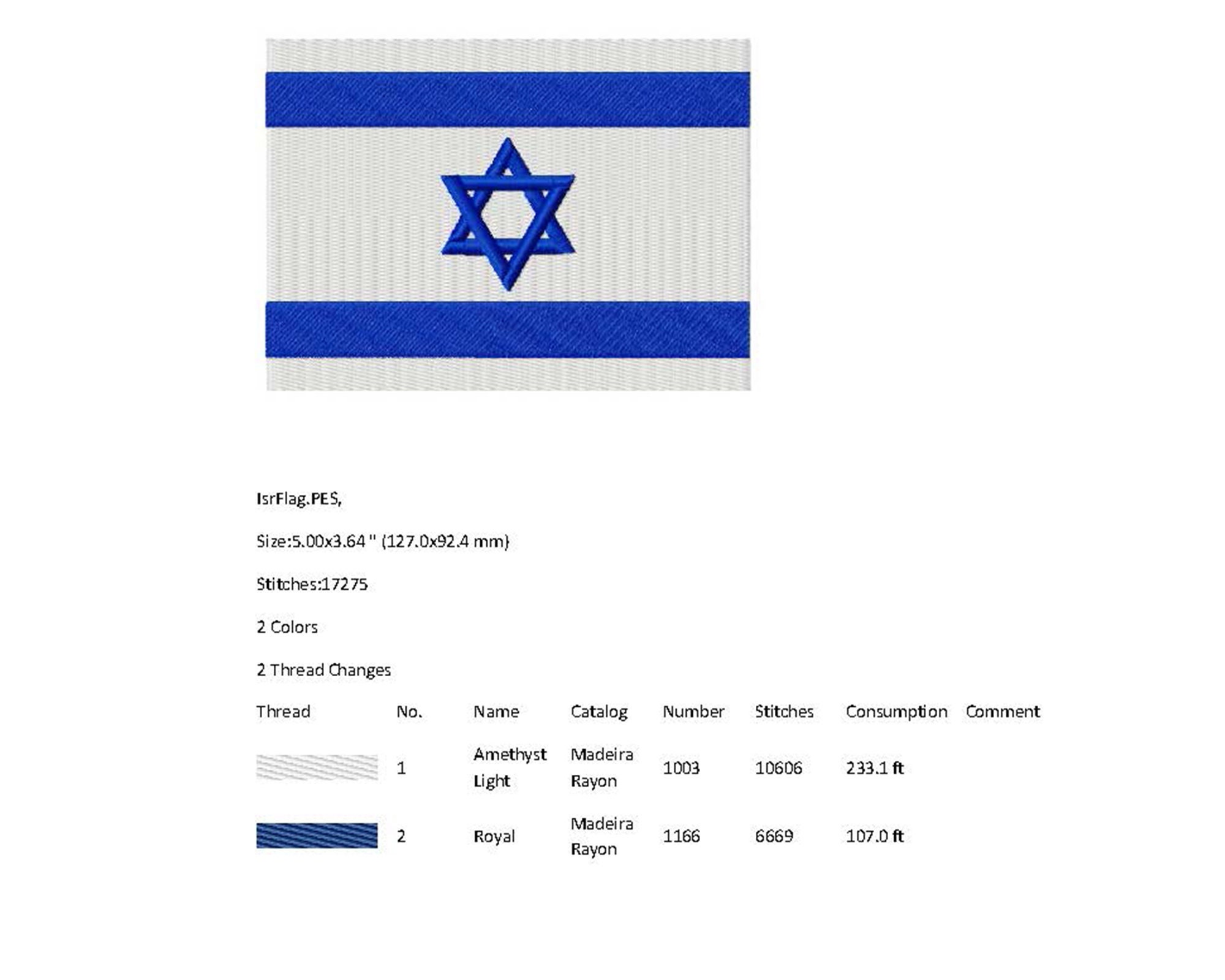 Israeli Flag Pattern Flag of Israel - Machine Embroidery Designs. Instant Download Digital ...