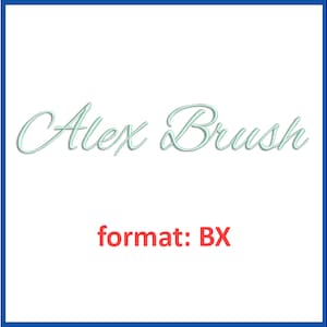 Alex Brush embroidery font format BX